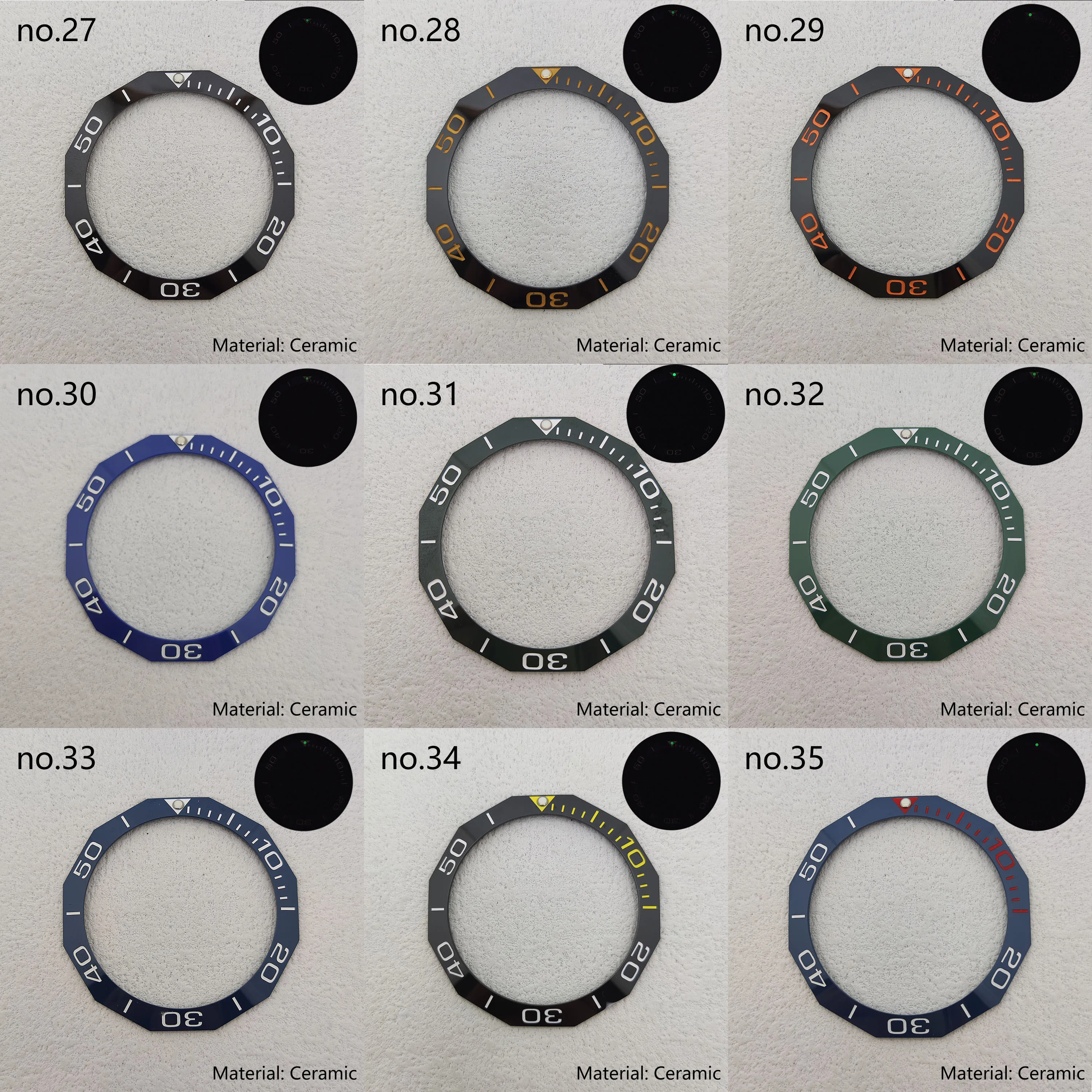 green Luminous watch bezel insert Suitable for 42.3mm watch case bezel Ceramic aluminum bezel insert module watch accessories