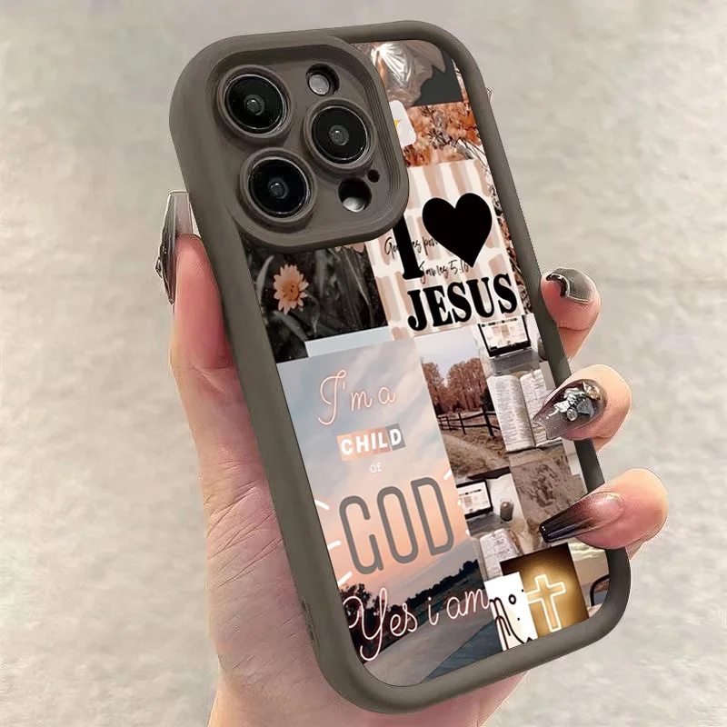 Jesus Collage Pattern Thick Shockproof Phone Case For iPhone 16 Pro Max 16 15 13 14 12 11 Pro Max X XR XS 7 8 16 Plus SE2 Cover view 6