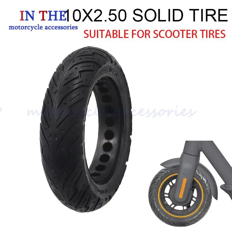 

10inch 10x2.5 Solid Tyre For Ninebot Max G30 G30D Electric Scooter 60/70-6.5 Tire Rubber Explosion-Proof Tubeless Tires Parts