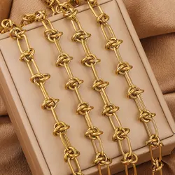 1 Meter Stainless Steel Knot Thick Chain for Needlework 18K Gold Plated DIY Necklaces Bracelet Jewelry Making Supplies Wholesale