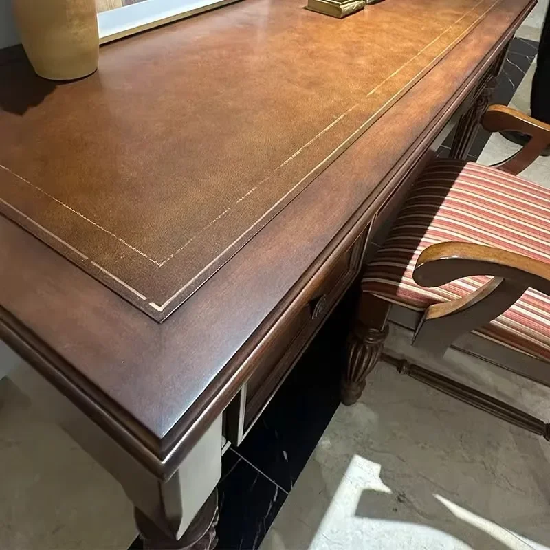 Bureau néoclassique en bois massif, nouveau bureau français victorien pour la maison, bureau d'étude simple et léger, bureau d'écriture de luxe