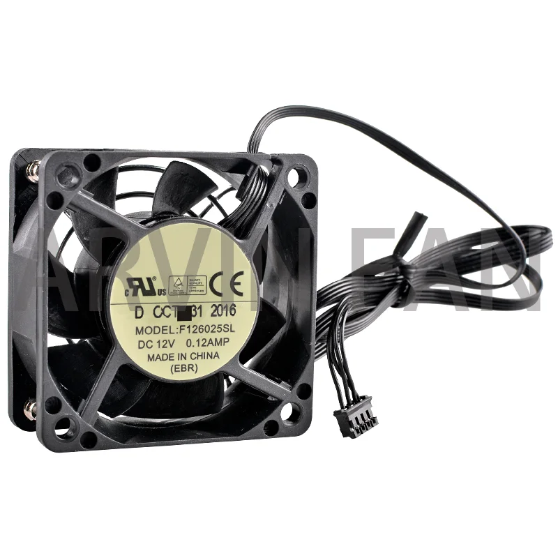 F F F 126025 SL 6cm 60mm ventilador de refrigeración 60x60x25mm DC12V 0.12A 4pin ventilador de refrigeración para H380 LED luz de cultivo HTPC CPU tarjeta gráfica