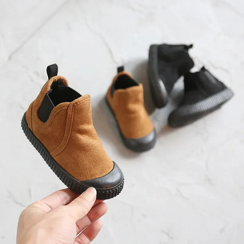 Winter 2024 New Children's Warm Cotton Shoes Fashion Simple Children's Boots 2~7 Years Old Boys and Girls High Snow Boots