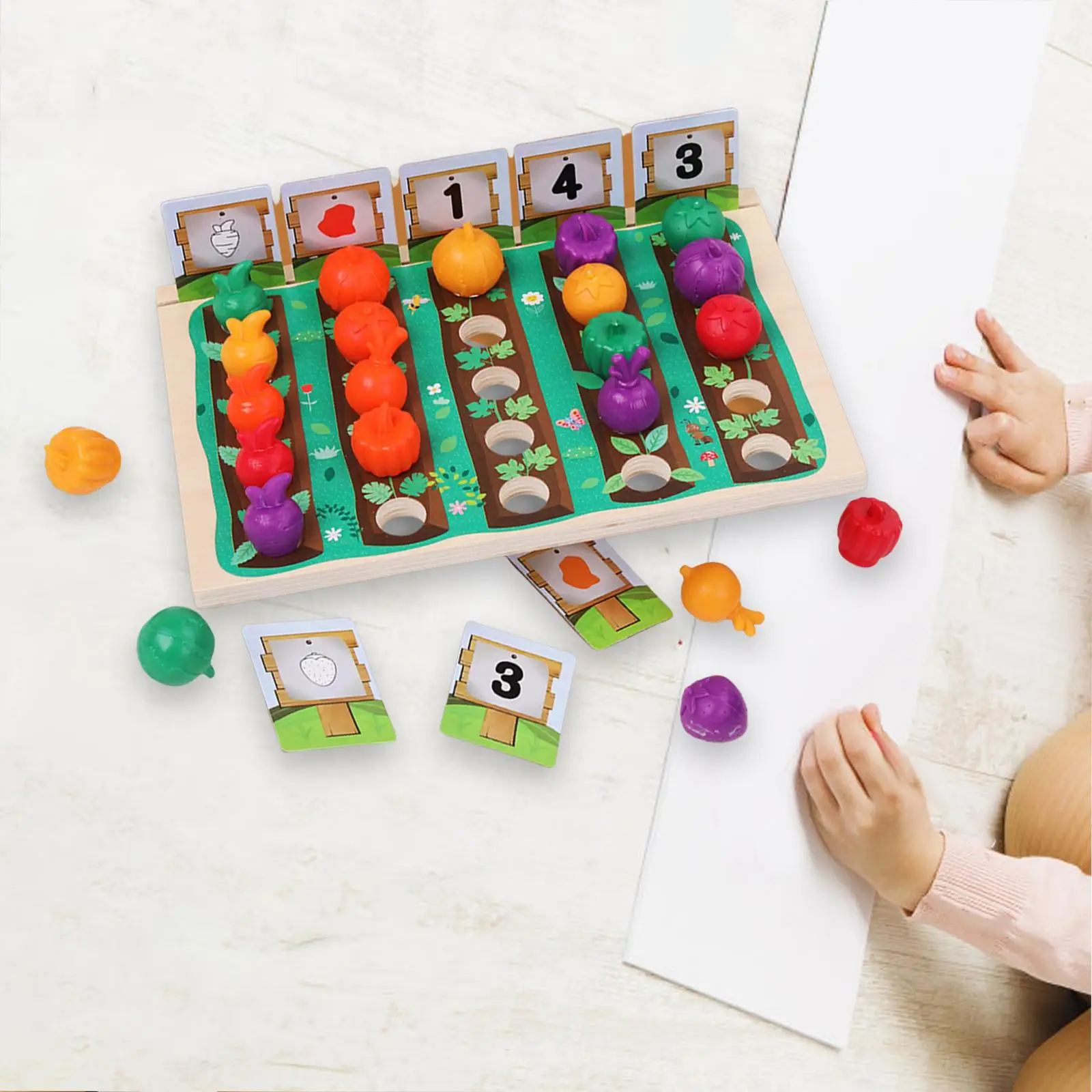 

Montessori Baby Toy Preschool Learning Shape Colors Sorting Early Education Fruits Vegetables Plantation for Kids Boys Girls