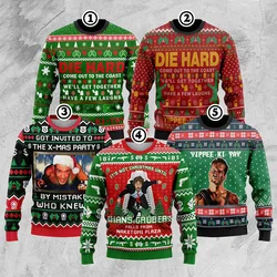 John Mcclane Die Hard Suéter Feio Yippee Ki Yay Suéter Nakatomi Plaza Suéter Divertido Camisa de Natal Pulôver Masculino Tops Casuais