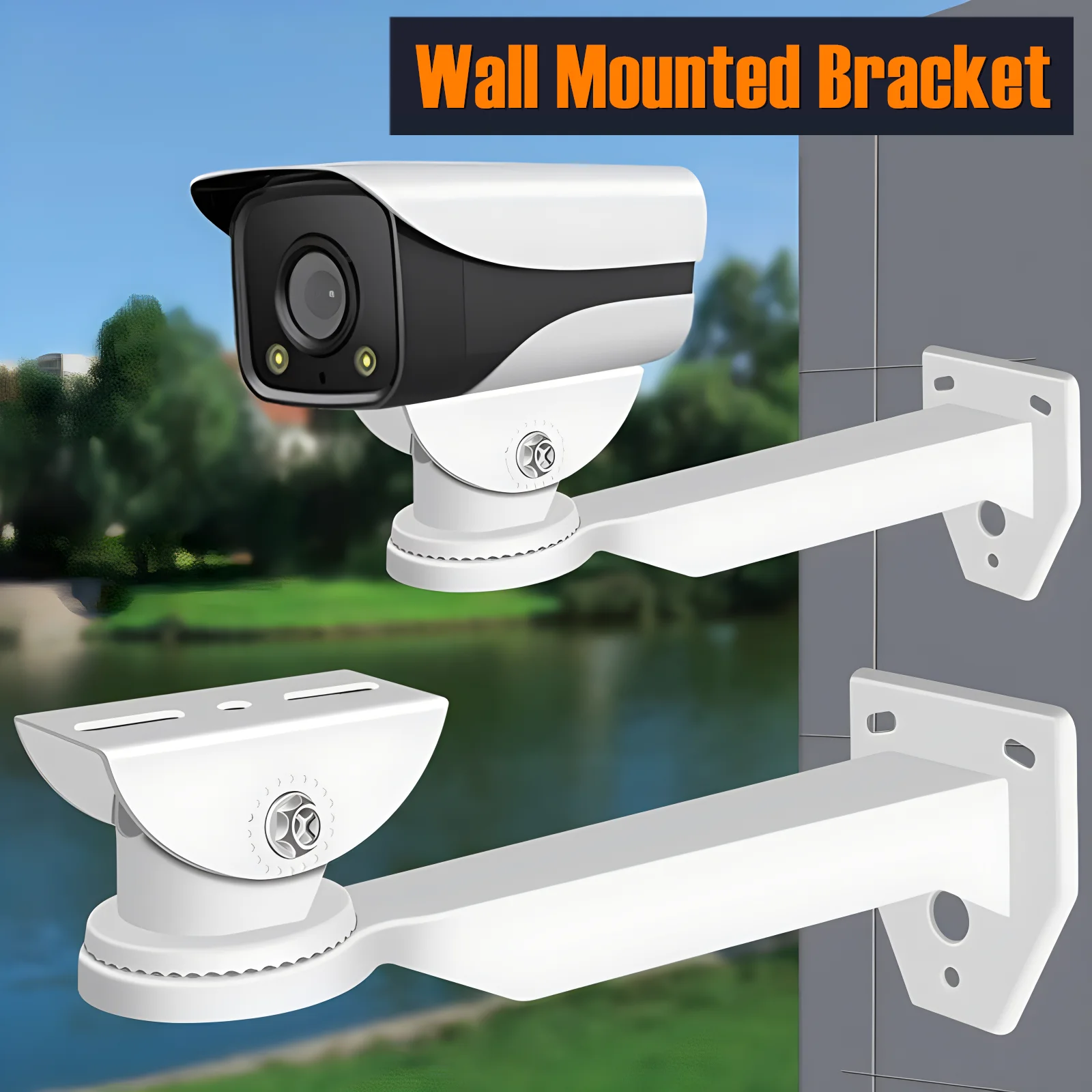 

White Thickened Aluminum Alloy Surveillance Camera Wall Mounting Bracket Compatible With Hikvision Dahua Camera/Bullet IP Camera