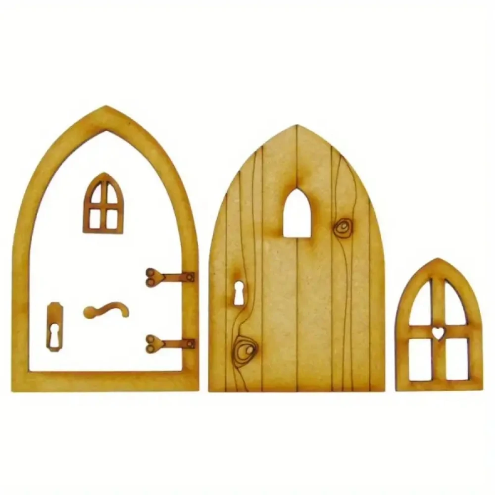 1pc fai da te in legno fata elfo porta Craft Kit decorazione porta di natale Vintage in miniatura fata giardino Decor accessori casa delle bambole