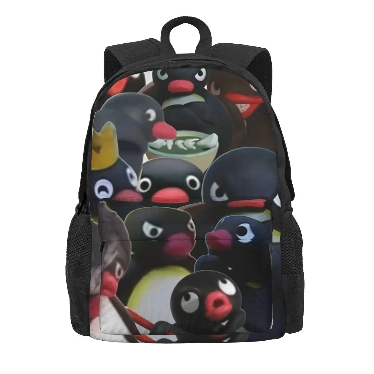 Pingu ransel sekolah imut untuk wanita, tas punggung Laptop binatang lucu Anime, tas anak laki-laki dan perempuan Mochila 3D