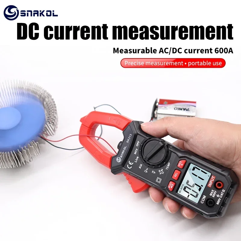 SK213 Digital Clamp Meter 600A AC DC Current True RMS Auto-Ranging Clamp Ammeter Voltmeter Professional Electrical Tester Tool