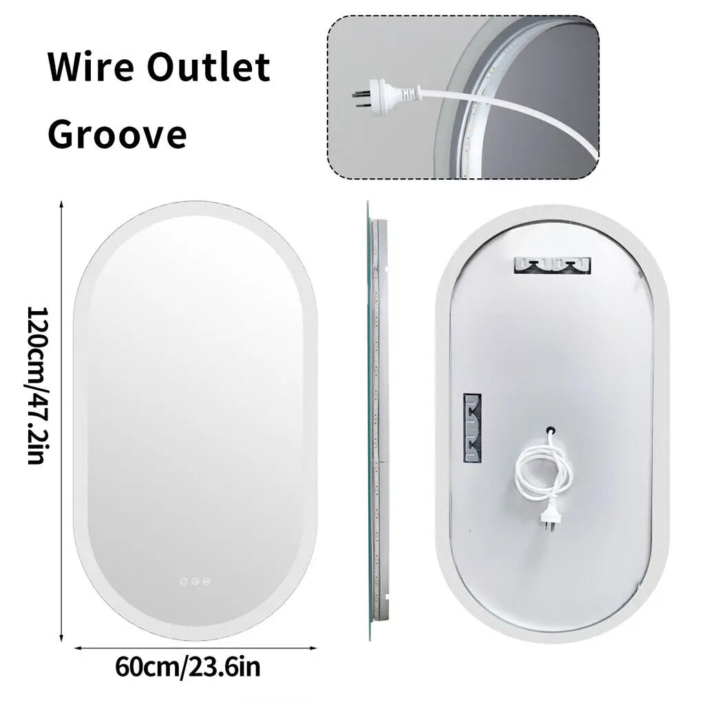 LUVODI Backlit Lighted Bathroom Mirror LED Bedroom Vanity Mirror Salon Mirror with Touch Sensor Dimming Defog IP44