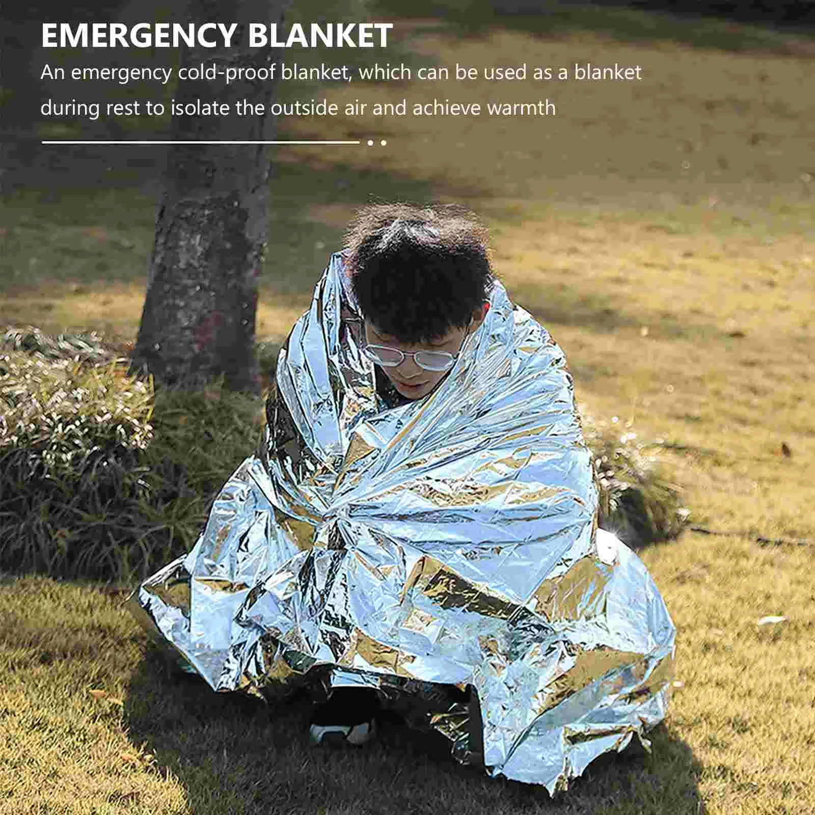 SXHWC Insulation Emergency Blanket Warm Thermal Blankets Safety Outdoor Aluminum Foil Survival Pet Double-sided