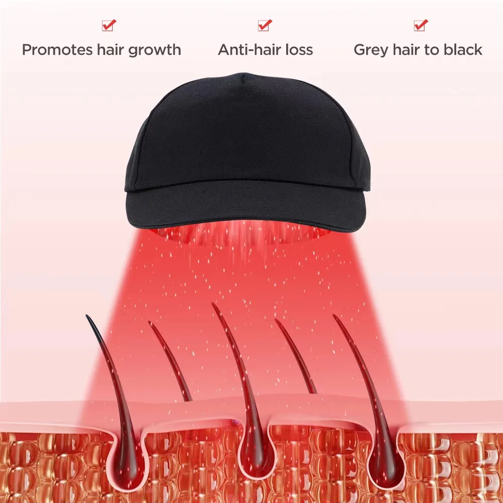 ใหม่ 96 ชิ้น LED อินฟราเรด 660nm และ 850nm Red Light Therapy Hair Growth Cap สําหรับ Hair Regrowth Anti Hair Loss ผ่อนคลายหนังศีรษะ Hair Care หมวก