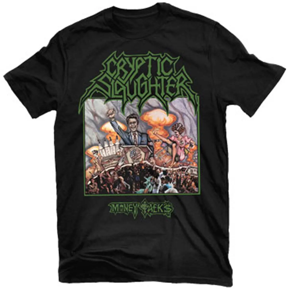 CRYPTIC SLAUGHTER Money Talks T-Shirt NEW! Relapse Records TS4321