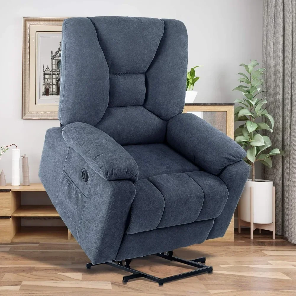 Power Lift Recliner Chair with Massage and Heat, Microfiber Fabric Electric Lift Recliner Chairs, Side Pockets, Remote Control