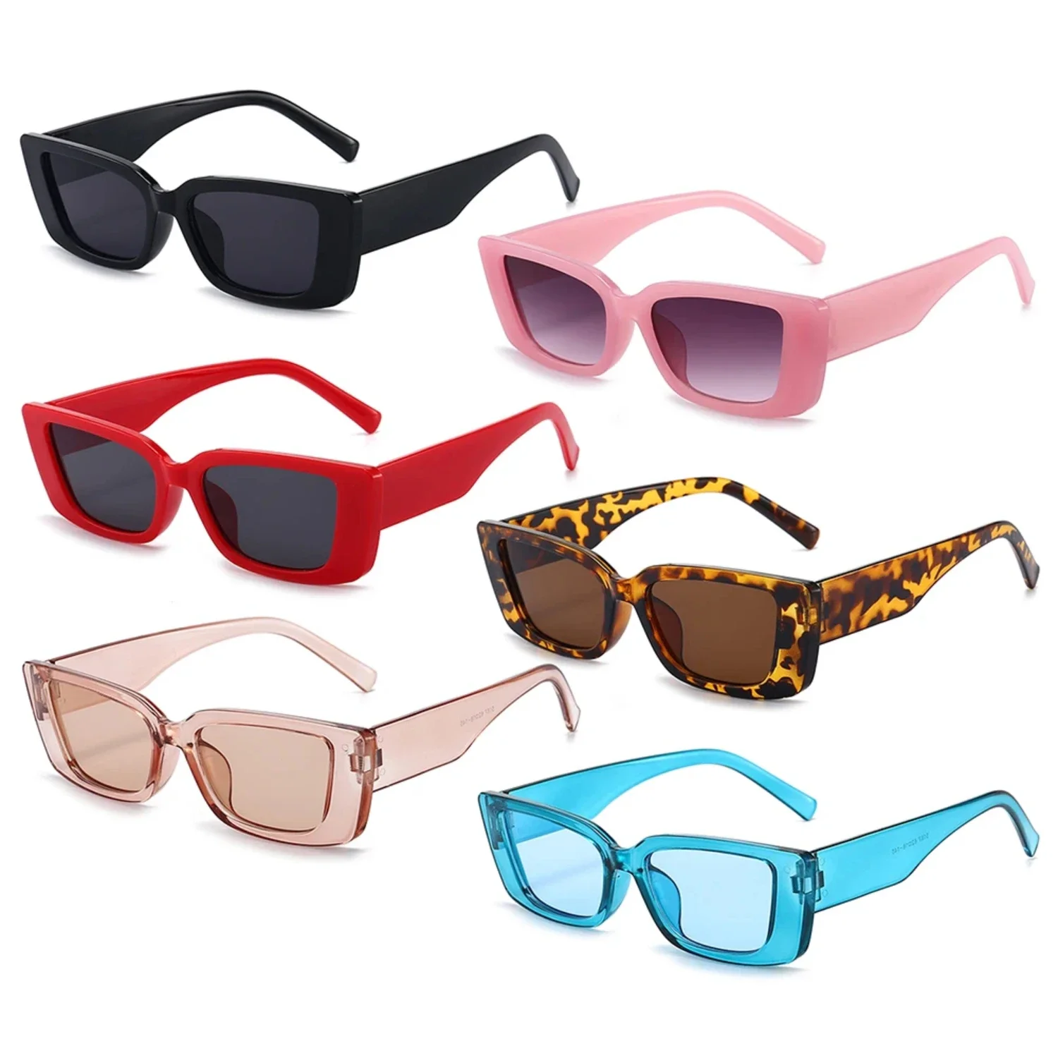 Gafas de sol rectangulares para mujer, lentes de conducción Retro, estilo Vintage de los años 90, con montura cuadrada estrecha, protección UV400