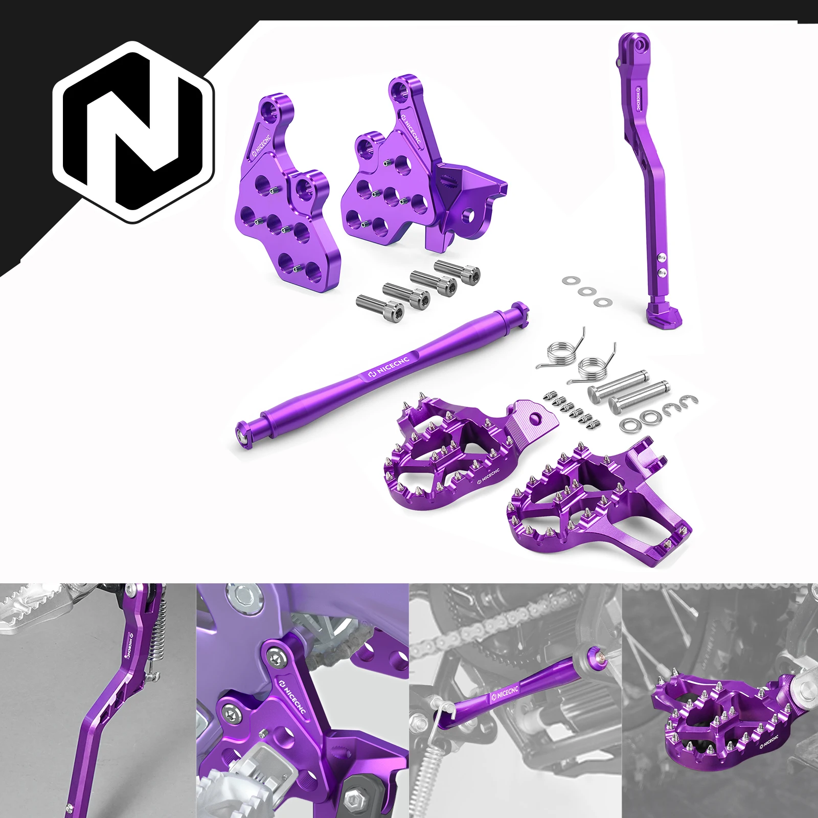 

Foot Pegs Bracket Package Footrest Support Brace Foot Side Kick Stand For Surron light bee X S L1E Segway X160 X260 2017-2024