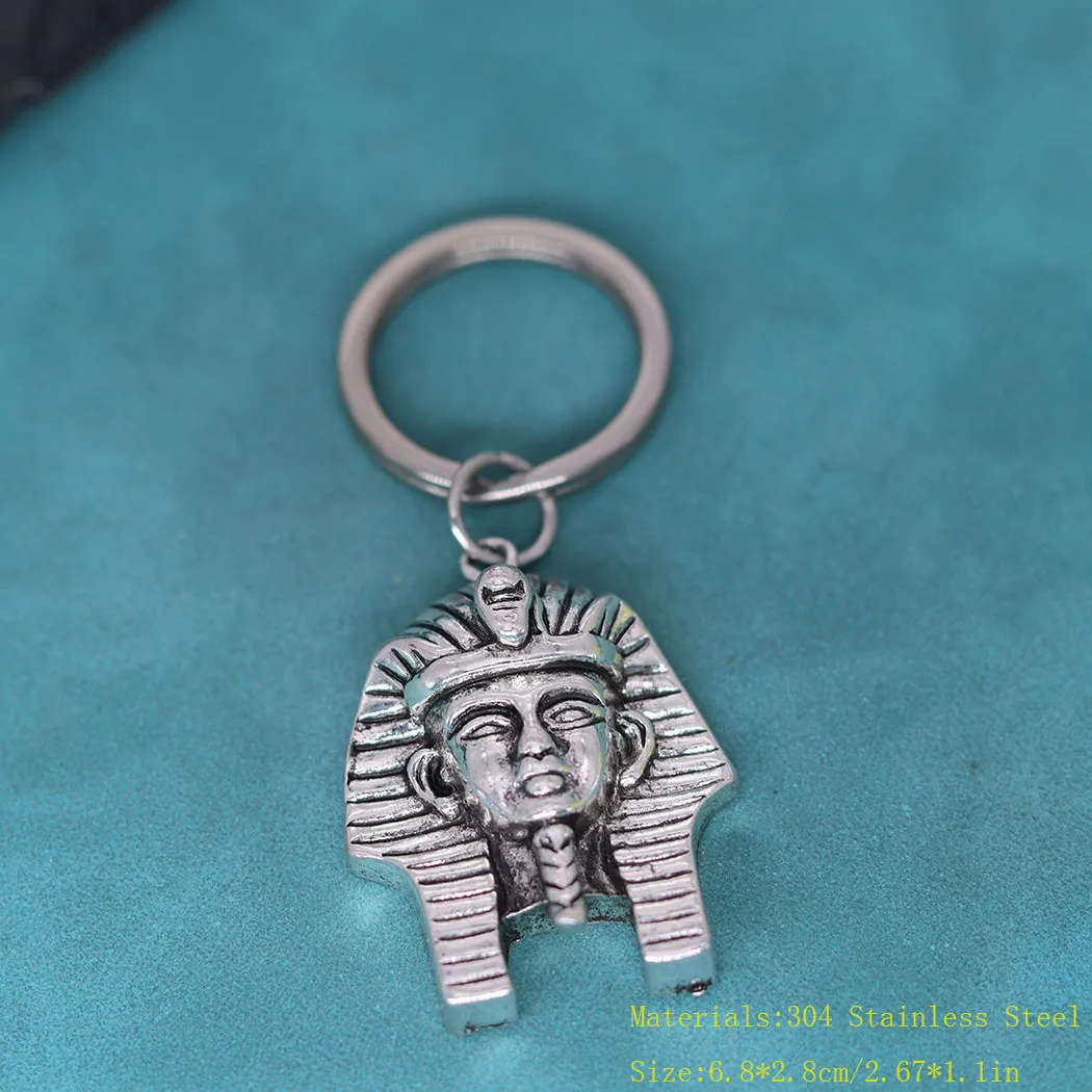 Egyptian Pharaoh Sphinx Pendant Keychain For Men Women Hip Hop Creative Jewelry Antique Bronze Key Chains Birthday Gift