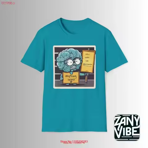 Will Work for Serotonin Funny Brain T Shirt vintage Washed Unisex streetwear Breathable fashion Slightly Versatile graphic