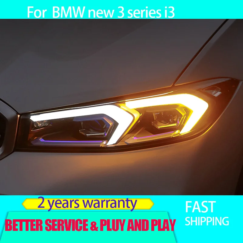 Car Styling for 2023-2024 BMW new 3 series i3 modified  blue eyebrow headlight assembly G20G28 matrix laser headlight