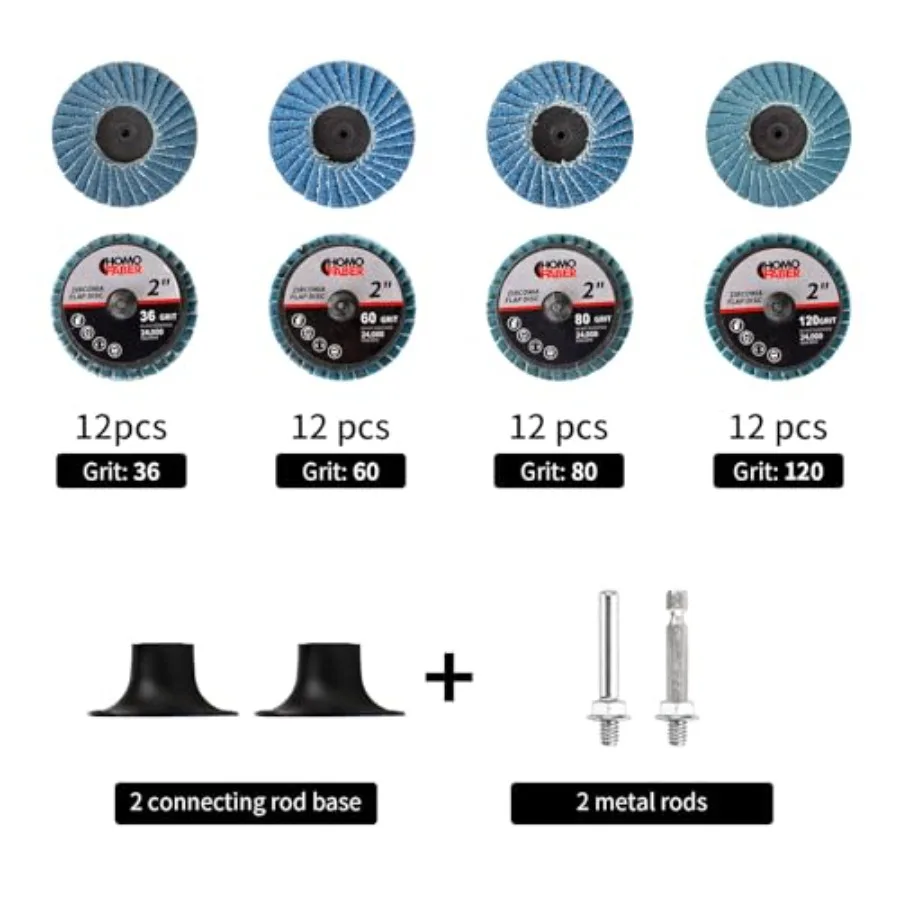 PCS 2 Inch Flap Discs for Die Grinder with 1/4