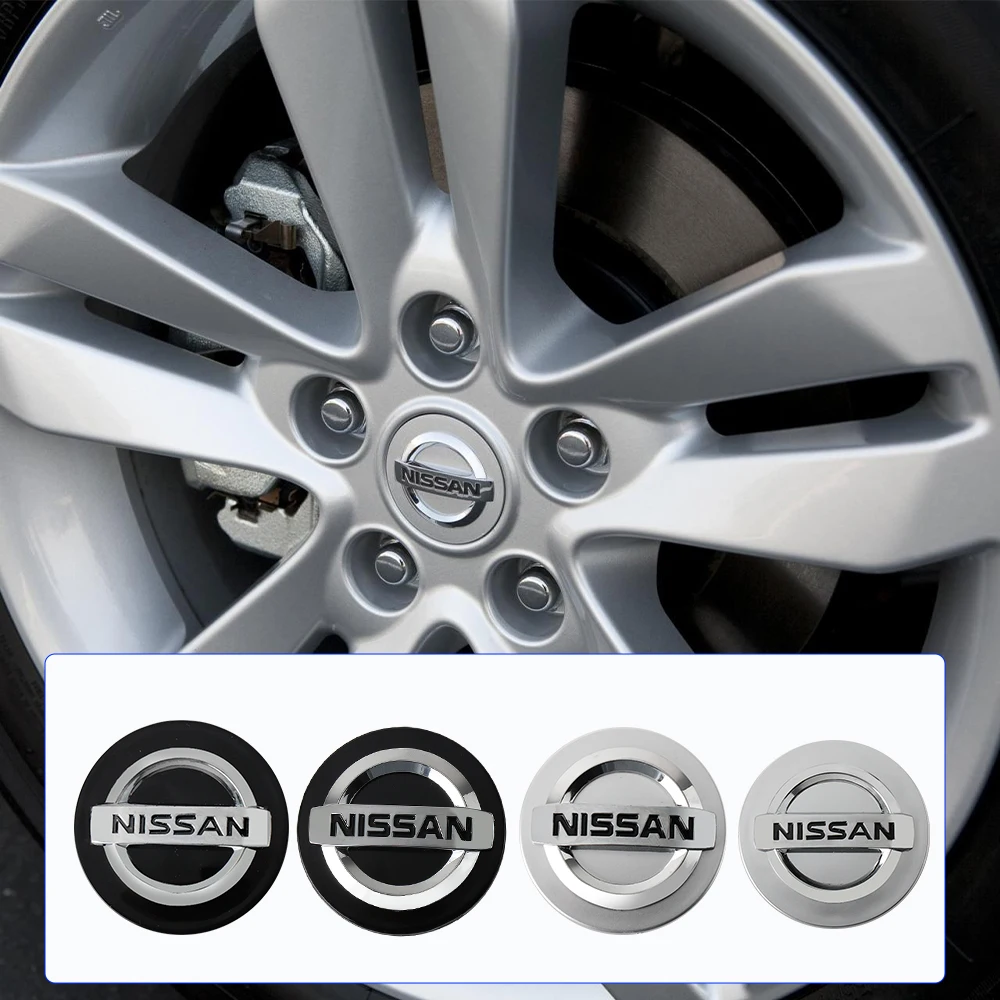 4 Uds 56mm Auto cubo central de rueda neumáticos vehículos tapas cubierta pegatina de llanta insignia para Nissan Nismo GTR Almera x-trail Xterra