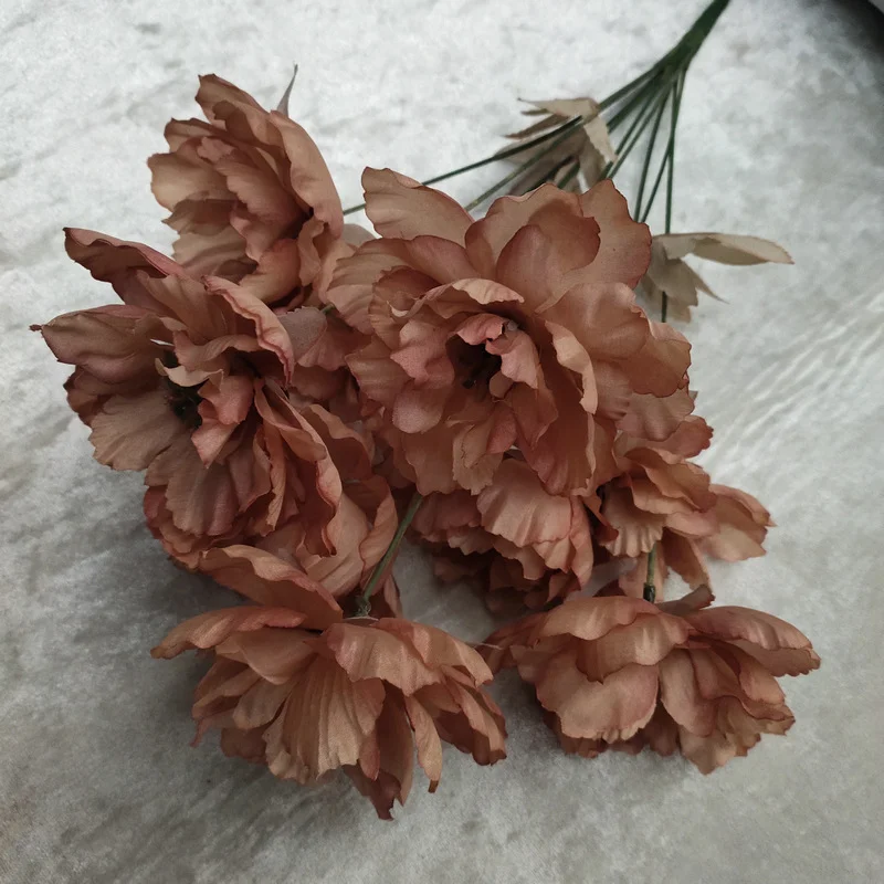 9-kopf Künstliche Pfingstrose Blume Europäischen Dekor Blume Für Hochzeit Szene Dekor Schlafzimmer Wohnzimmer Desktop Ornamente – Detail 9