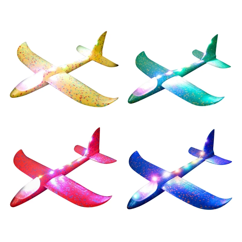 Airplane Toy 4 Pack Flashing Glider Plane Foam Airplane Have Outdoor Sport Toys Birthday Party Favors Foam Airplane