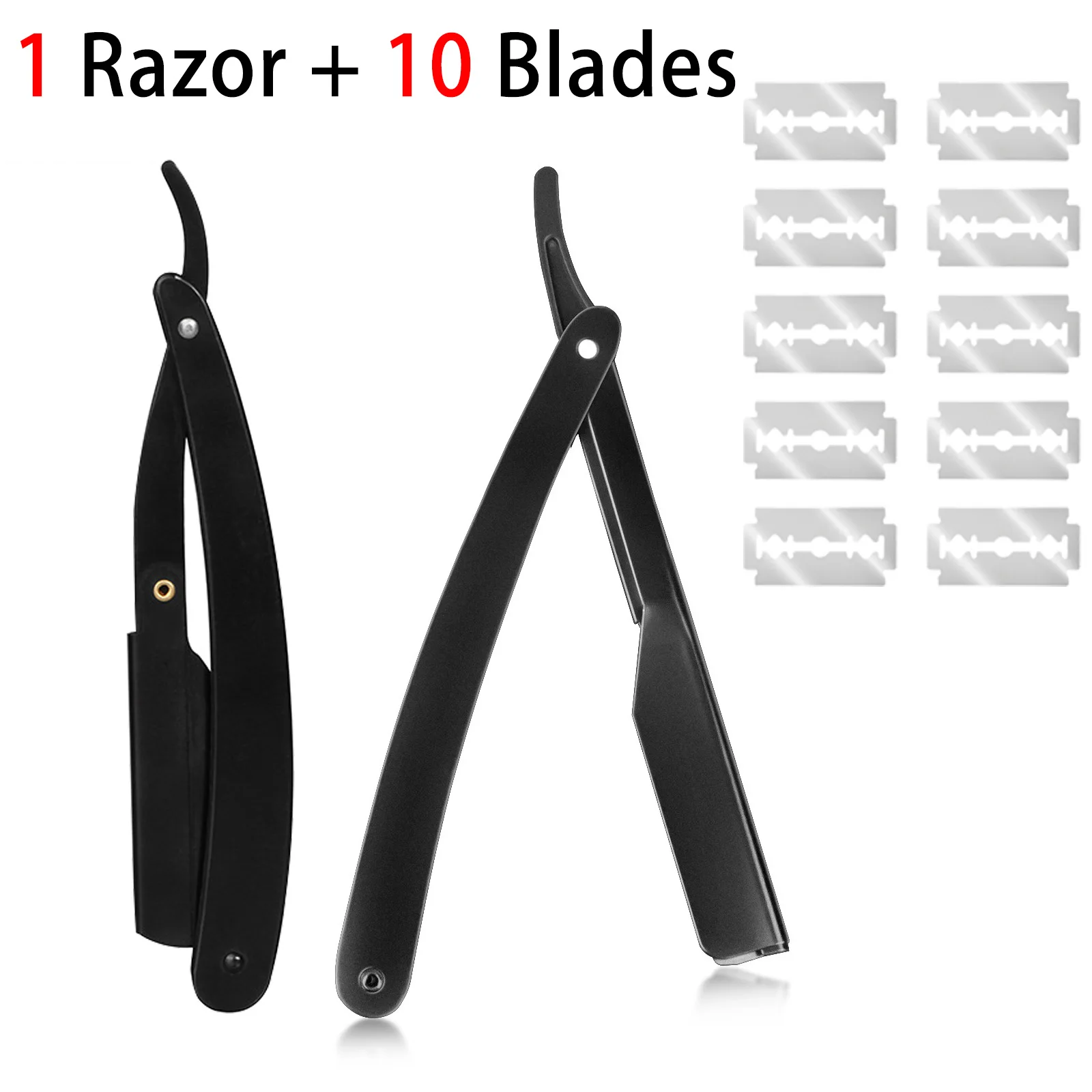 

Классическая мужская ручная бритва из нержавеющей стали, домашняя бритва для парикмахерской с 10 лезвиями, идеально подходит для бритья, укладки бороды, инструменты для парикмахерской
