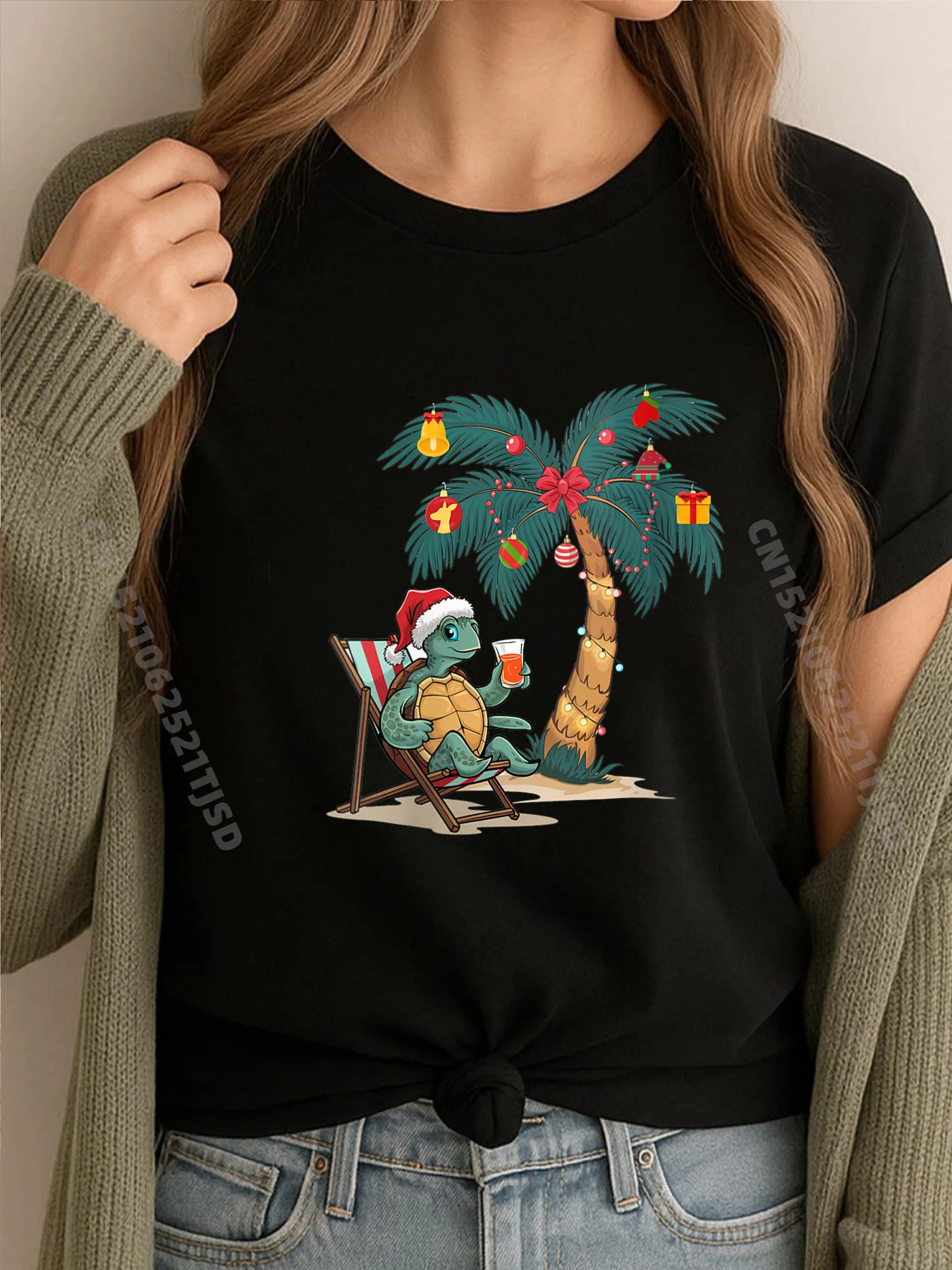 

Женские рубашки с рождественской пальмой и черепахой, гавайские легкие 3XL, женская одежда, мужская одежда, футболка для отдыха