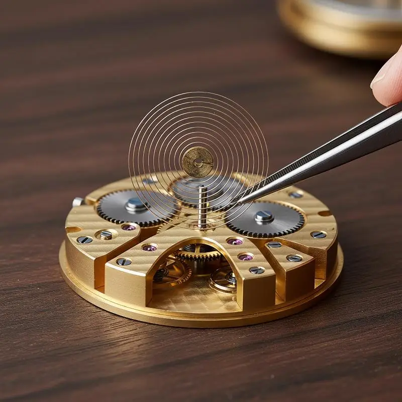 Mechanical Alarm Clock Components Alarm Clock Parts Balance Wheel And Hairspring Original Hairspring Full Pendulum Hairspring
