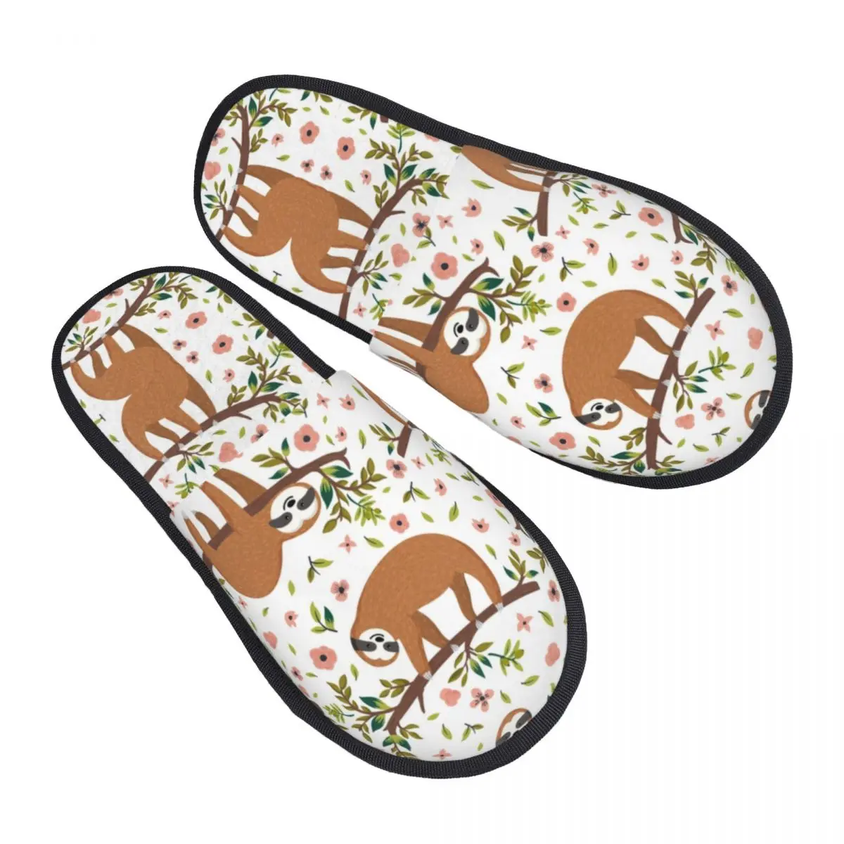 Luiaardpatroon Gezellig Scuff Traagschuim Slippers Vrouwen Dieren Spa Huis Schoenen