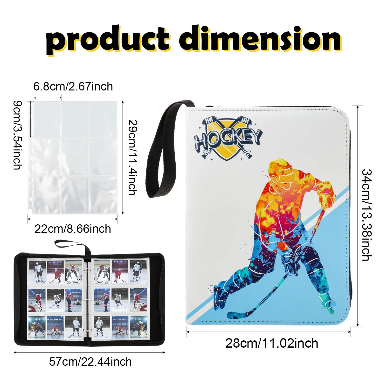 Classeur de cartes à collectionner, classeur de cartes de Hockey pour cartes TCG, Baseball, Football