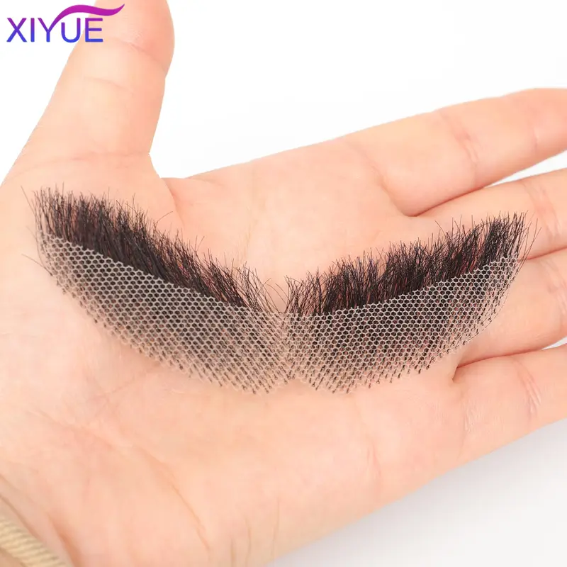 XIYUE synthetic Lace Beard Fake Moustache For Men Mustache Hand Made By Real Hair Cosplay Synthetic Lace Invisible Beards - Image 4