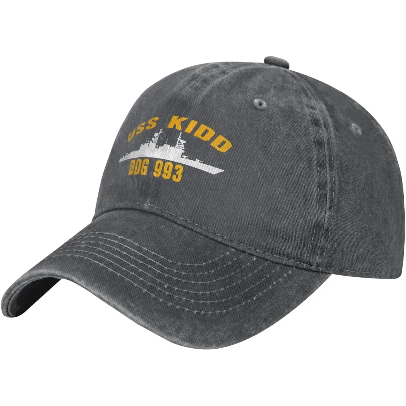 Kidd DDG 993 Naval Ship Baseball Cap Washed Cotton Dad Hat Adjustable for Men Women