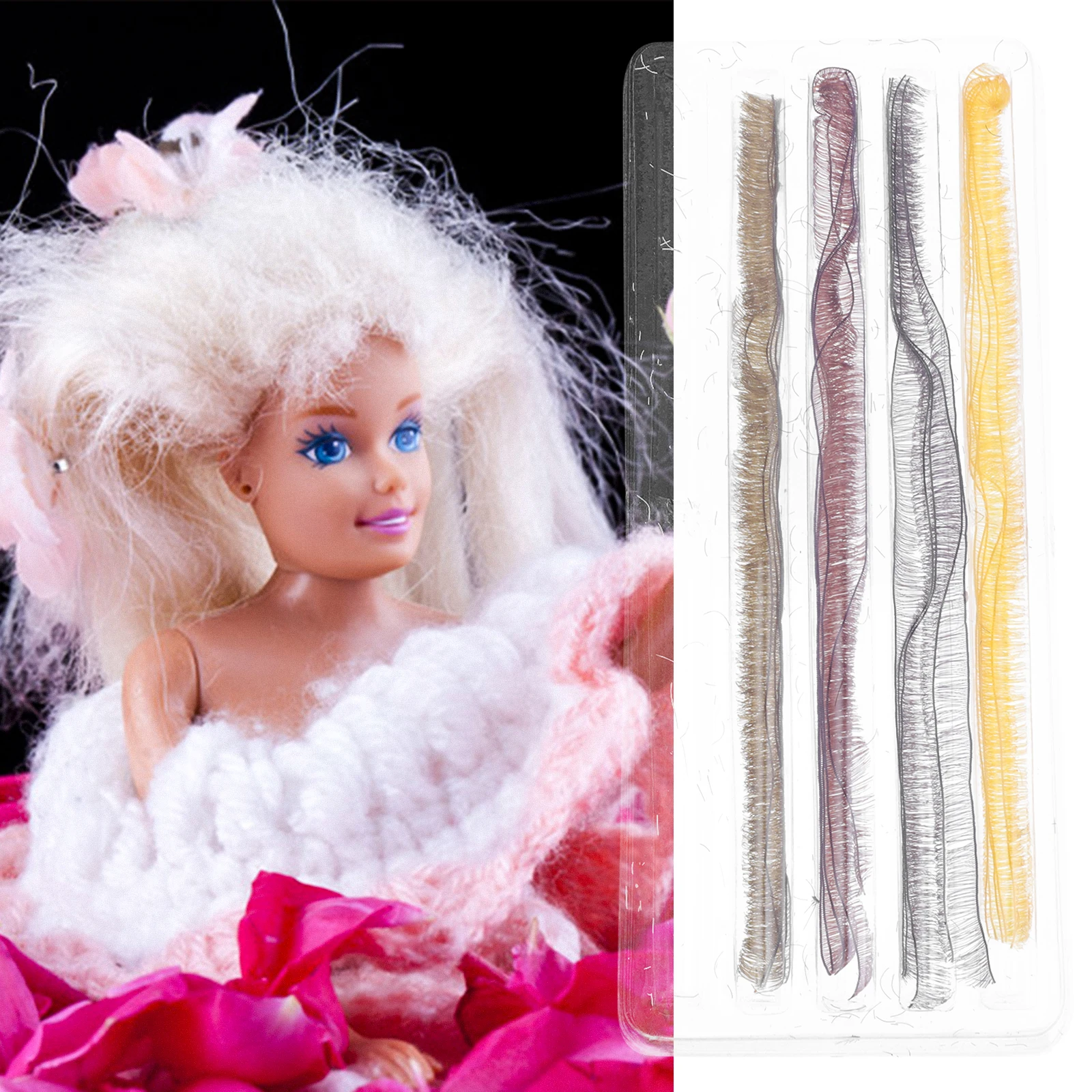 

20 Pcs False Eyelashes DIY Craft Supply Nylon Kids Child Figure Toy Accessory Decorative lashes for handmade gifts