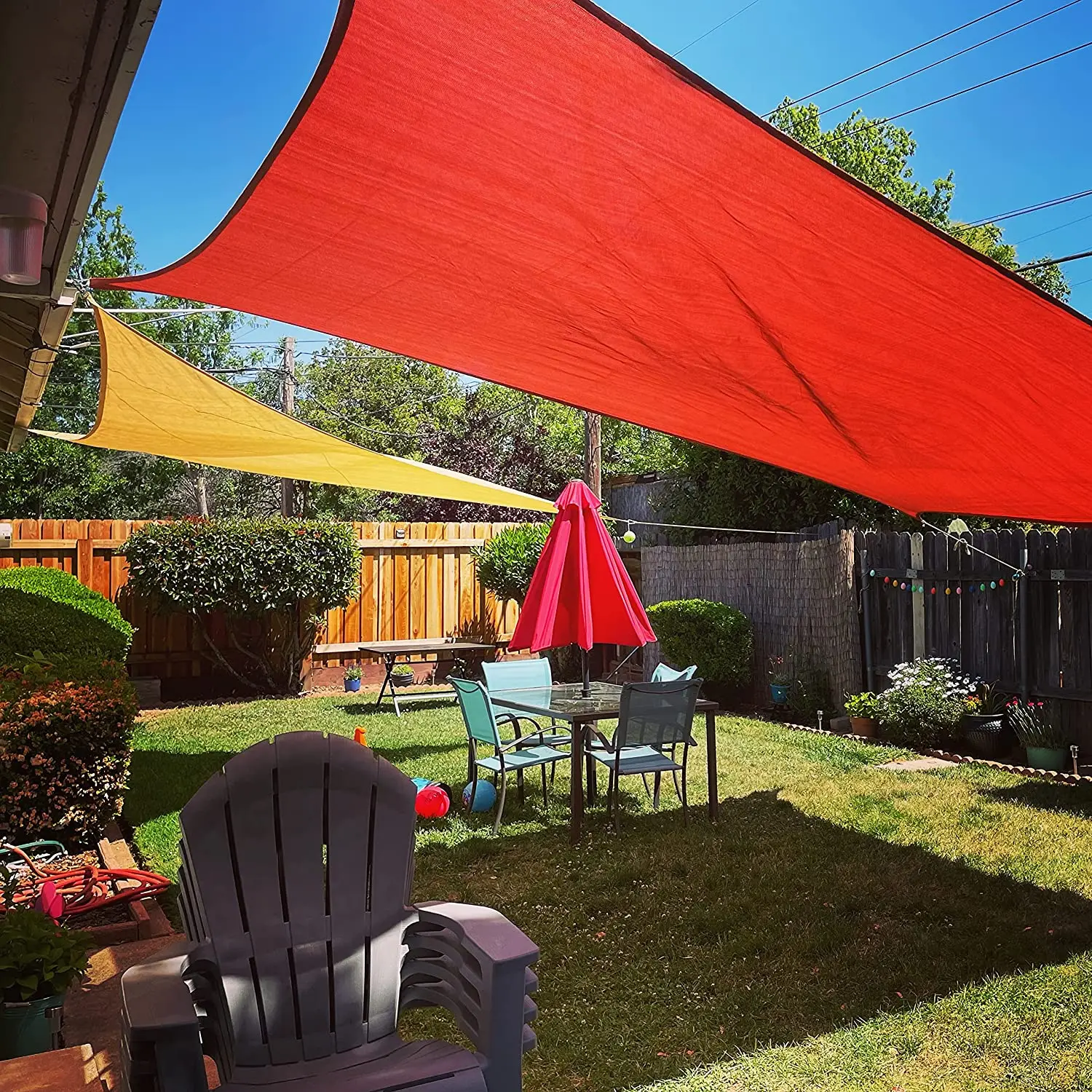 

16'x20' Rectangular HDPE Sunshade Sail, UV Blocking Canopy for Courtyard Backyard Lawn Garden Outdoor Use