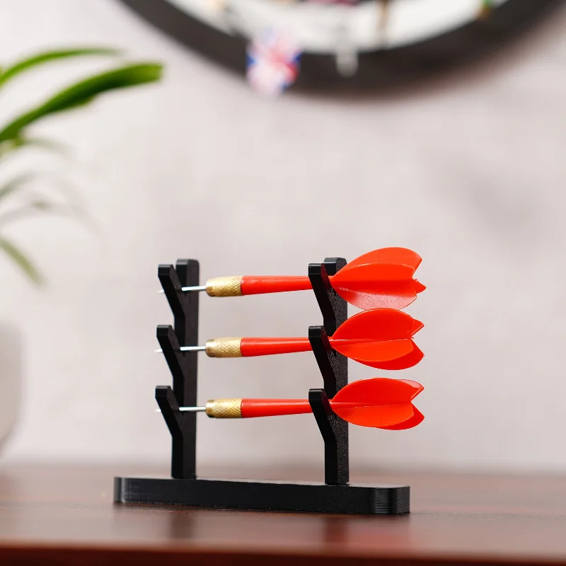 Desktop Three-Slot Darts Display Stand Open-Fronted Tabletop Darts Toy Storage Box Home Decor Accessory