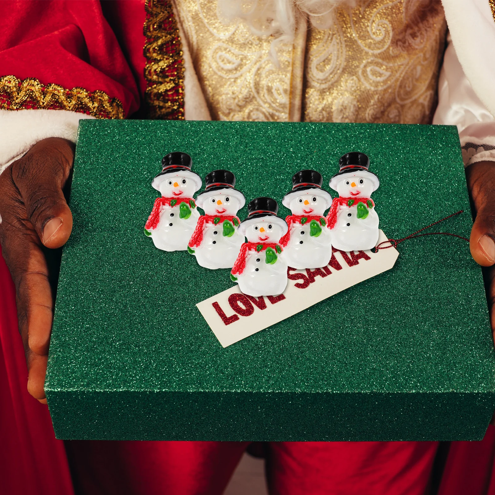 

10Pcs Mini Christmas Snowman Resin Craft Decorations Ideal Xmas Party Favors Garden Table Holiday Decor Mini Christmas Ornaments