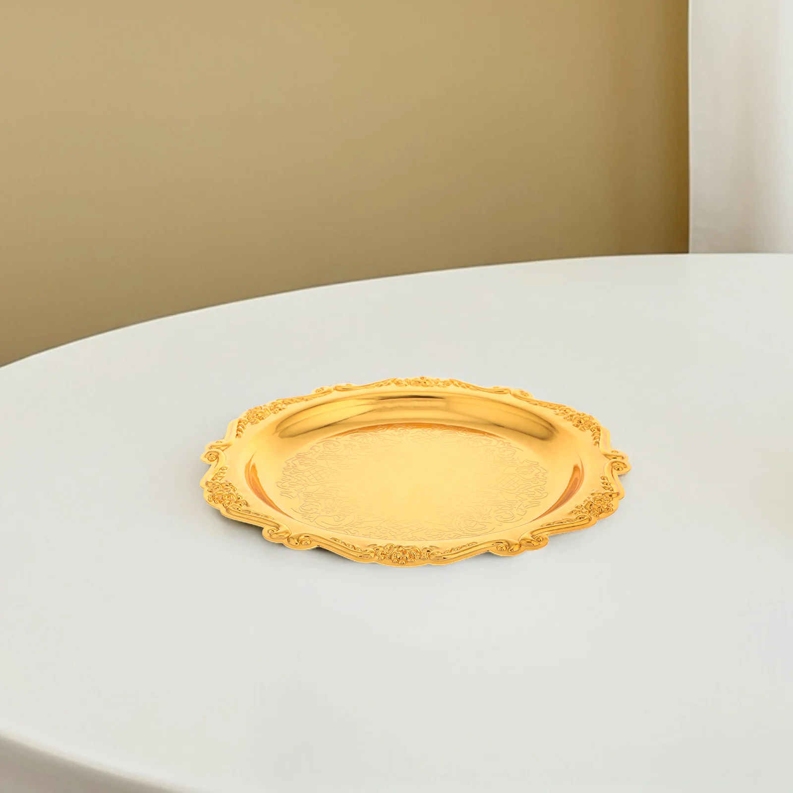 

Vintage Iron Snack Plate 8 Inch Elegant Serving Platter for Home Decor Jewelry Tray Dessert Candy Tray Party Use