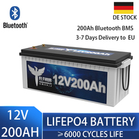 Elfhub 12V 200Ah LiFePO4 Battery 2560wh Lithium Batteriy 6000+ Cycles  Bluetooth BMS APP Rechargeable for RV Camper Solar Golf