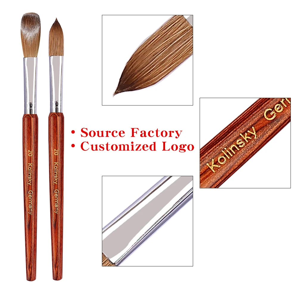 Sweet-Z 100% Kolinsky acryl nagelborstel ontwerp palissander handvat professionele manicure goede kwaliteit polish poeder maat 4 # -20 #