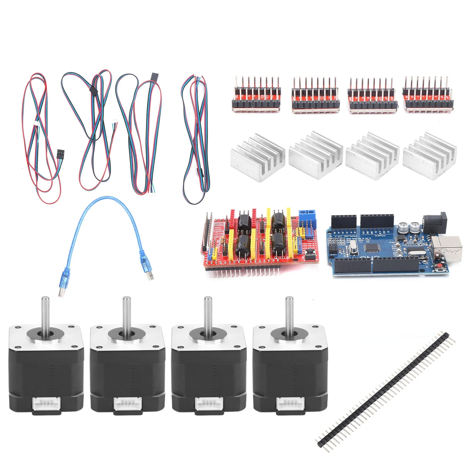 

For R3 Kit 4401 A4988 Stepper Motor Driver Set CNC Shield 3.0 3D Printer Accessories Compatible with GRBL 0.8c 4-Axex Support