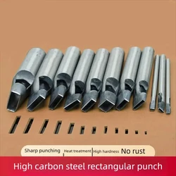 3-25mm larghezza fai da te in pelle acciaio metallo punzone strumento angolo quadrato ad angolo retto punzone rettangolo coltello punzone cintura, punzone cintura orologio