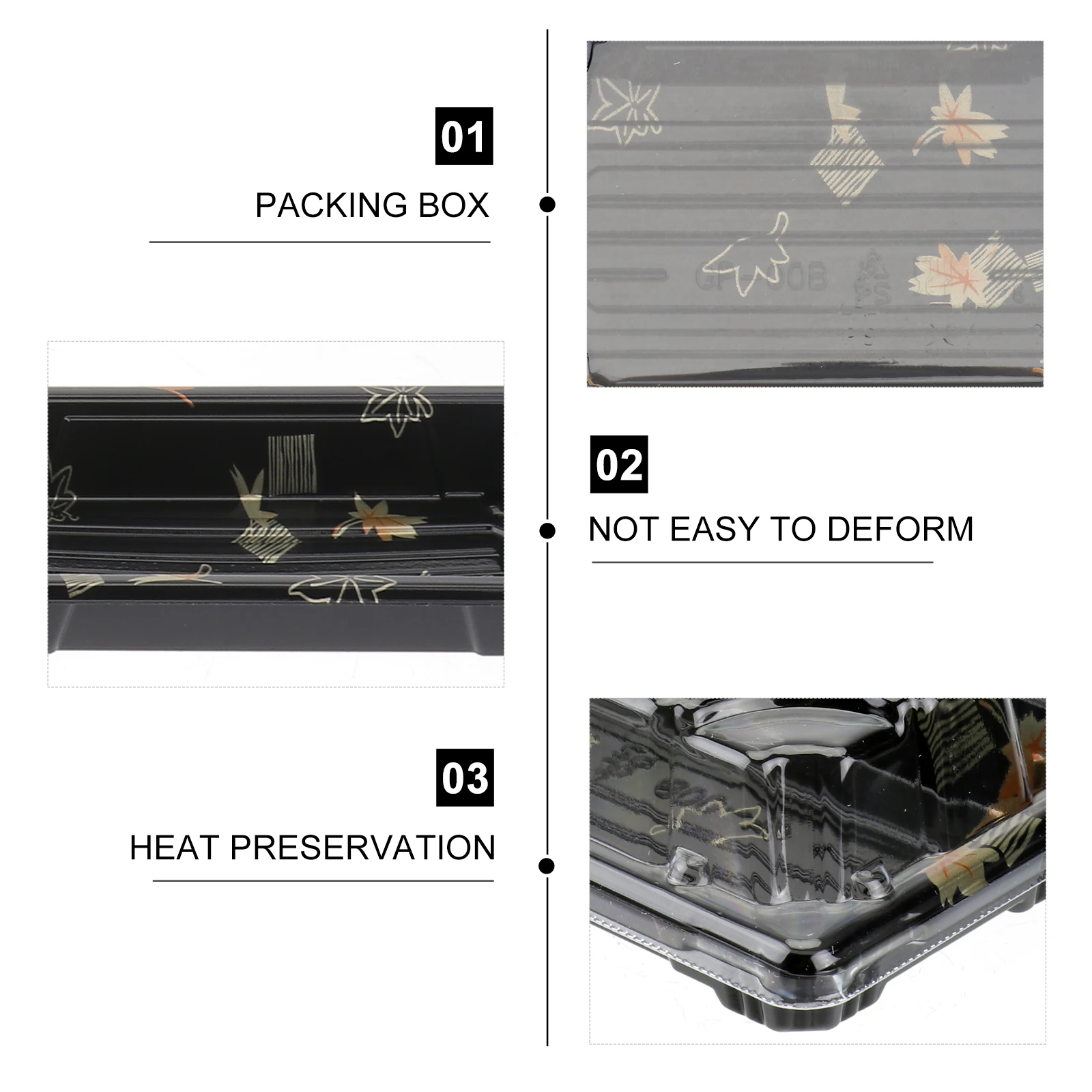 

100Pcs Eco Friendly Disposable Sushi Boxes Thickened No Smell Food Containers Perfect for Snacks Fries Hamburgers