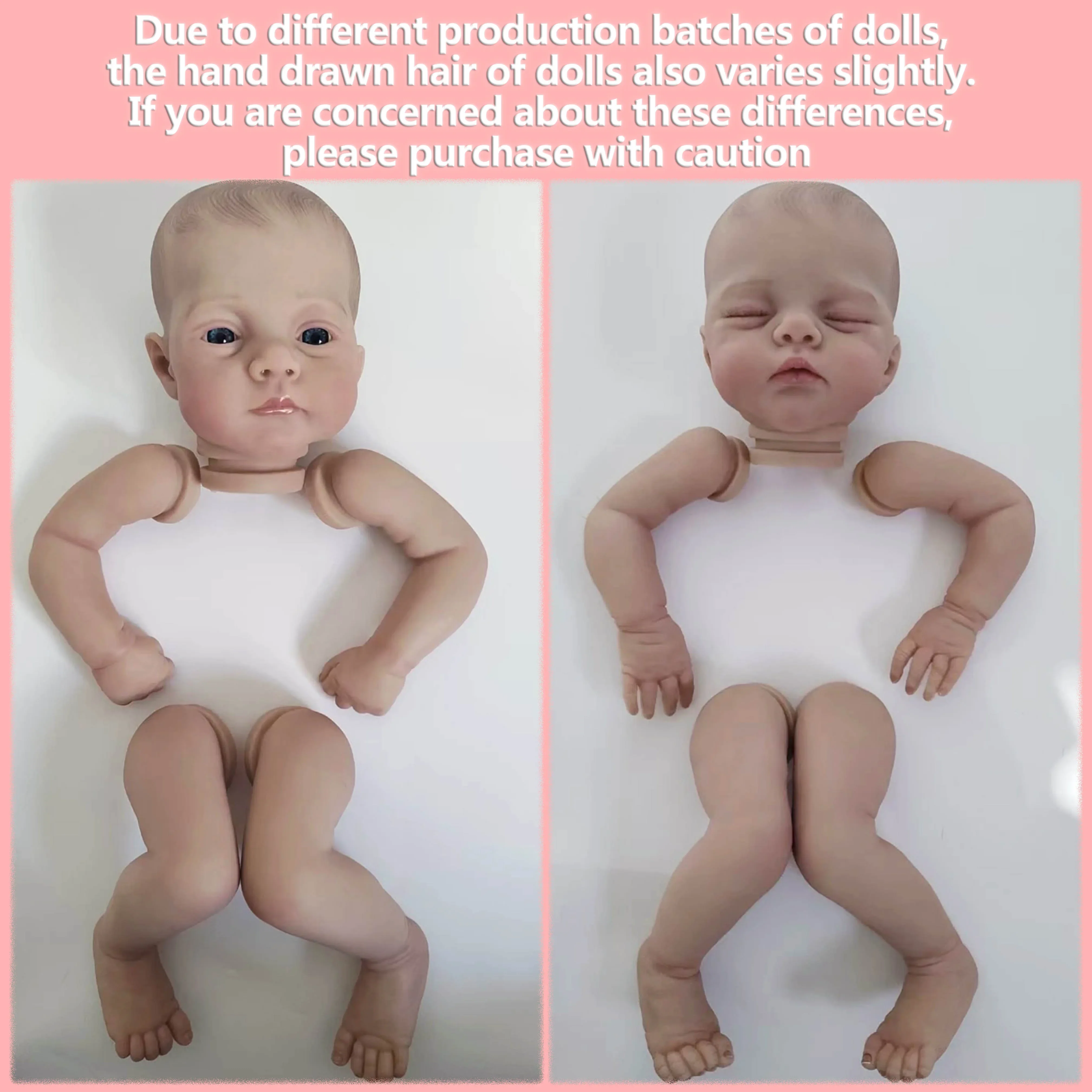 Kit da 19 pollici Lily/Irys Twins già dipinto/Kit bambola rinata vuota non verniciata Parti di bambola di colore fresco morbido al tatto con corpo in tessuto