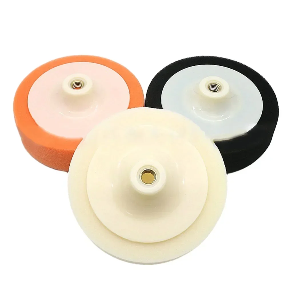 3pcs 6 Inch 150mm Buffing Sponge Heads Mop Pads 14MM Thread Sponge Soft Foam Buffing Pads For Car Polishing Buffing Tools