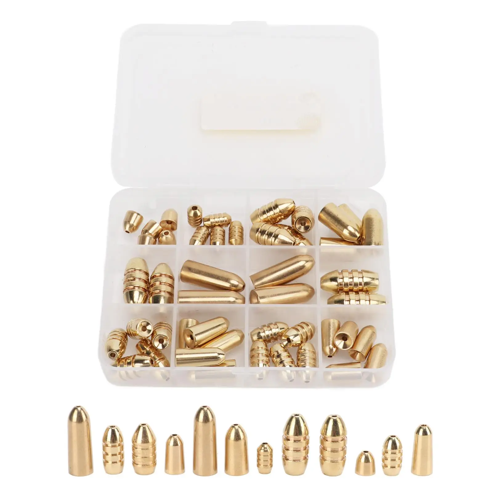 

46pcs Fishing Brass Sinkers Weights Kit with Storage Box - for freshwater Saltwater Bass Tackle Accessories