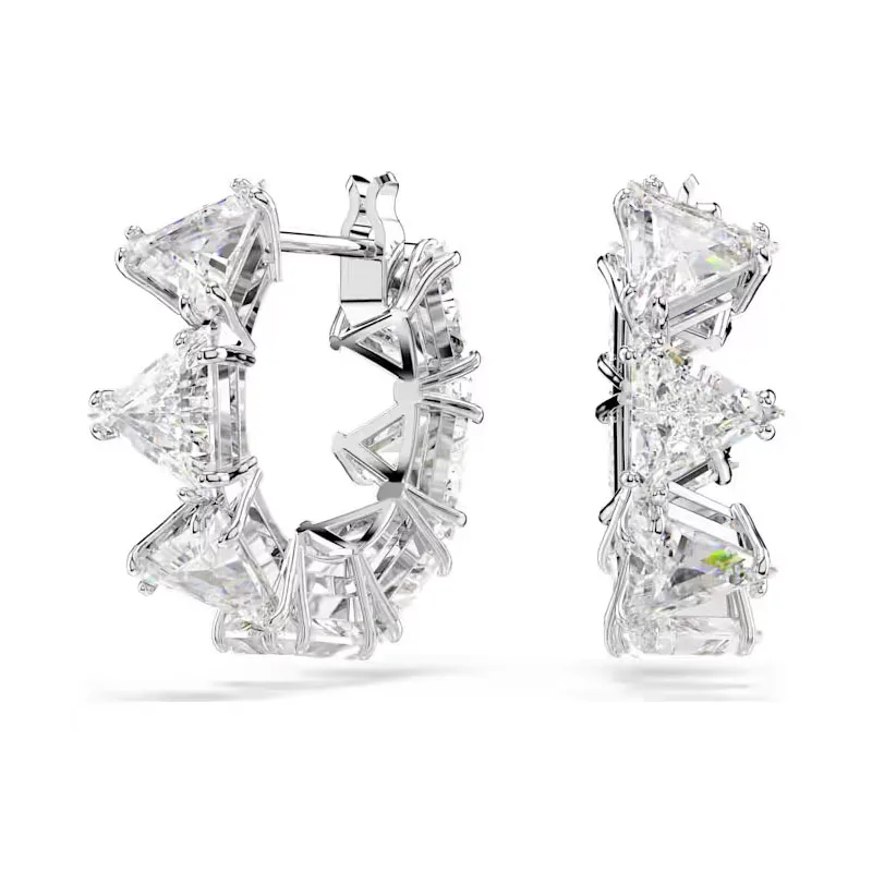 Women's 2026 Anniversary Blue Feather Geometric Crystal Set