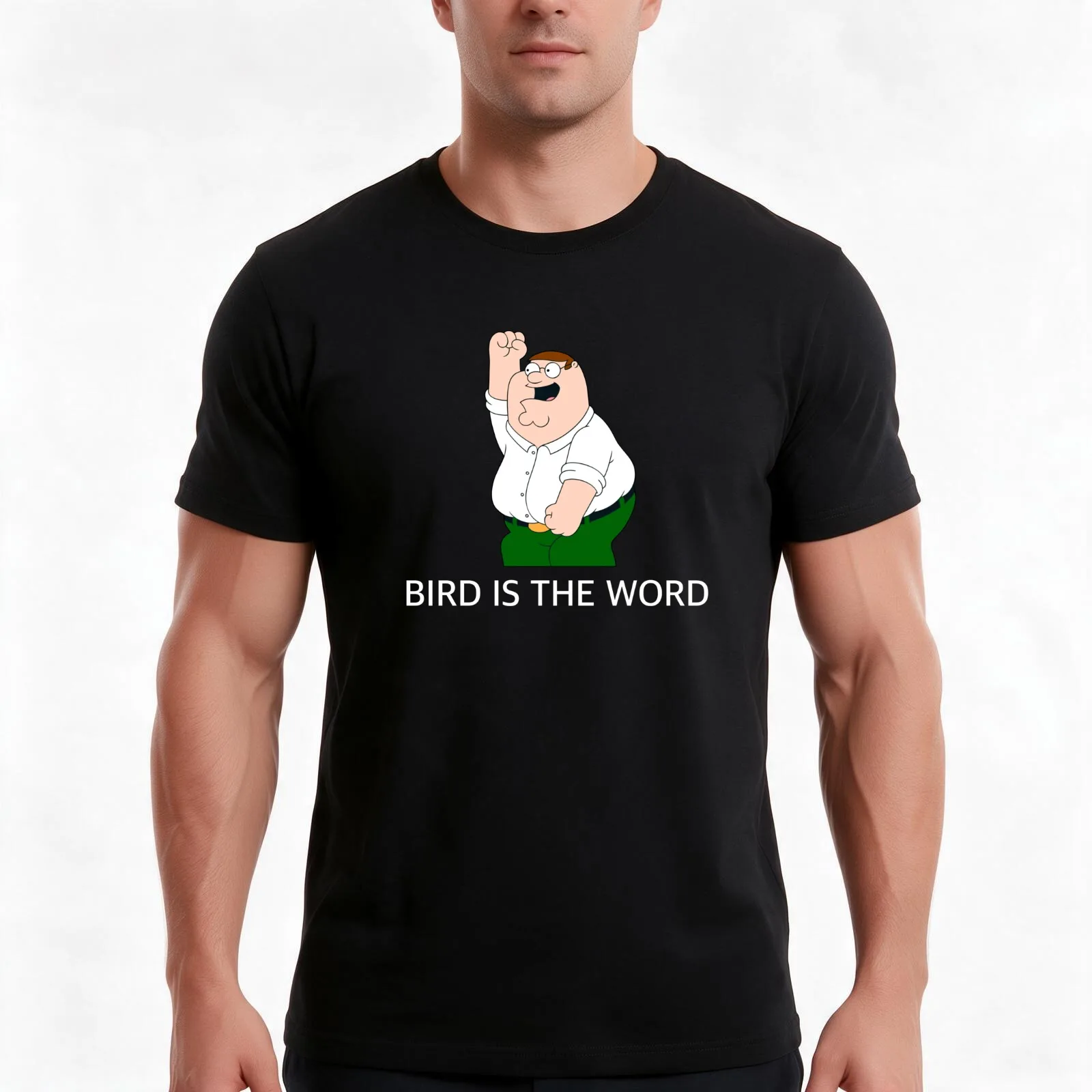 Bird Is The Word T-Shirt, Summer Casual Cotton Tee, Oversized Streetwear Tops, Vintage Graphic Print, Loose Fit Short Sleeve