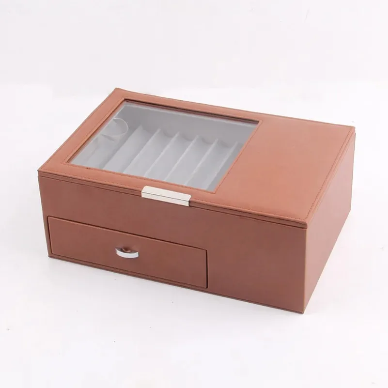 

New Spot Double-layer Pencil Case, Leather Pencil Case, Quill Pen Storage Box, Collection Gift Box.